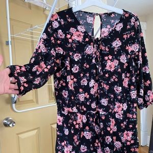 TORRID black and pink floral romper
